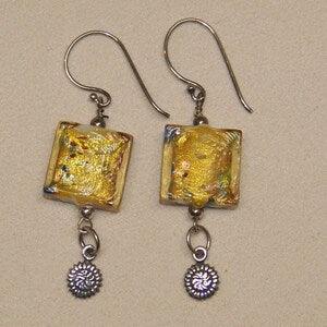 Sterling Sunflower Drop Earrings