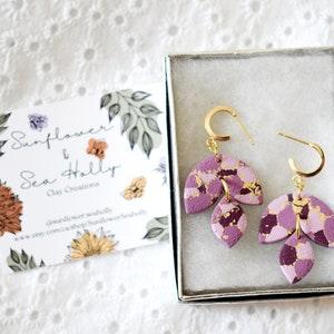 Pink & Gold Tiered Dangles on Hoops