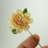 Peach Ribbon Rose Stick Pin, Boutonniere Lapel Corsage Pin  Wedding Minimalist Flower Jewelry