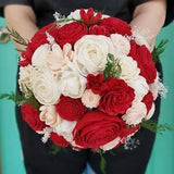 Red and Blush Rose Bouquet, Valentine Bouquet, Everlasting Valentine's Day Flowers