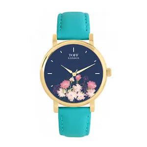 Toff London TLWS-77908 Ladies Pink Carnations Flower Watch