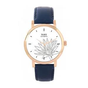 Toff London TLWS-17640 Ladies Grey Water Lilies Flower Watch