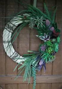 Natural sisal rope and succulent wreath