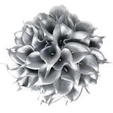 CA USA Seller- Silver Real Touch 18 pcs Artificial PU Calla lily flowers 14 inches