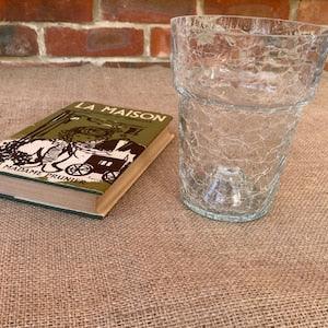 A lovely retro clear crazy paving vase or planter