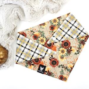 Baker's Sunflower Field - Reversible snap-on dog or cat bandana