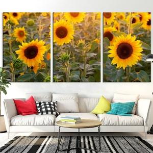 Sunflower Canvas Print | Floral Canvas Artwork | Sunflower Wall Art | Large Wall Art Canvas Print  | Framed Canvas Art | Split Canvas Print