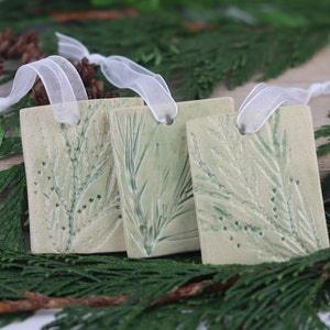 Ceramic leaf ornaments , botanical ceramic ornaments, boho ornaments, boho decor, botanical decor, holiday decor, Christmas ornaments