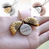 18K Sunflower Necklace, You Are My Sunshine Necklace, Sunshine Necklace, Flower Necklace, Sunflower Pendant, Locket Necklace with Gift Box