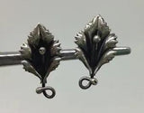 Vintage Sterling Silver 925 LILY FLOWER Screw Back EARRINGS
