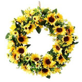 Artificial Sunflower wreath,Summer wreath,Yellow Sunflower For Front Door wreath,Thanksgiving wreath,Farmhouse wreath,Fake Flower Wreath