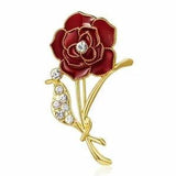 Flower/Carnation Pin/Brooch w/Crystals-Gold Plated Design/Gorgeous Gift!!