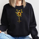 Faith Sunflower Sweatshirt, Christian Sweatshirts, Faith Crewneck Sweatshirt, Christian Gifts, Sunflower Graphic Tees