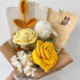 Finished Brighten Up Your Day with a Crochet Yellow Roses Bouquet