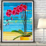 Wish You Were Here - Fine Art PRINT or CANVAS, Unframed, Orchid Flowers Vintage Hawaiian Hawaii Summer Wall Home Decor Gift, All Sizes