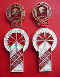 Set 4 USSR Soviet Badge Festival Arts "Red Carnation" Ivanovo  Flowers Lenin