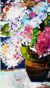 Oil Painting Floral Original Art Flower Peony Textured Impasto 15" Signed Art