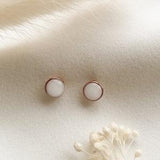 Breast milk jewelry earrings circle rose gold
