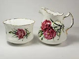 Royal Avon Hammersley Flowers of Shakepeare's Day Carnation Open Sugar / Creamer