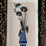 Orchid In Blue Vase: botanical illustration, gicl???e print/ indoor garden, houseplants, urban jungle /natural world/ boho wall art / neutrals