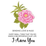 Bloomed Peony Flowers I Adore You Metal Cutting Dies Clear Stamps Scrapbook Card