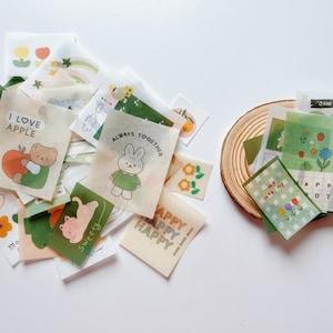 Two Green Fields Washi Sticker Pack-Washi Paper-Cute Paper Stickers-Bullet Journal-Green Stickers