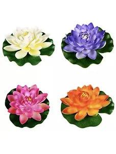 10 pcs?Artificial EVA Fake Lotus Leaf Flowers Water Lily Floating Pool Plant