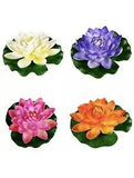10 pcs?Artificial EVA Fake Lotus Leaf Flowers Water Lily Floating Pool Plant