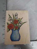 Lilies And Mums Whipper Snapper Designs Wooden Rubber Stamp. Year 2006. CW618
