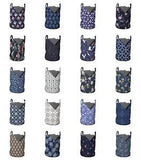 Ambesonne Navy Color Laundry Bag Hamper Basket with Handles Laundromats