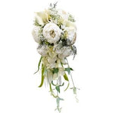 Artificial White Calla Lily Flower Cascading Waterfall Bridal Wedding Holding Bouquet
