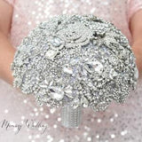 Brooch bouquet. Silver bouquet. Winter bridal bouquet. Wedding bouquet. Bling crystal bouquet