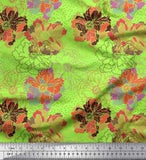 Soimoi Cotton Poplin Fabric Peony Floral Print Fabric by the metre-yPx