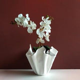 Handmade large white vase. Flower growers gift. White large orchid pot.