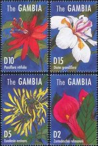 Gambia 1995 Arum Lily/Iris/Passionflower/Flowers/Plants/Nature 4v set (b9396b)