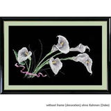 Oven counted cross stitch kit "Calla lilies on black", 18x33cm, DIY