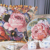 Rose Needlepoint Tea Cozy, Pillow Pattern/ Flemish flower bouquet needlework tapestry pattern by Elian McCready
