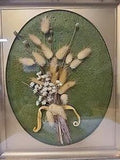 VINTAGE DRIED FLOWERS WALL ART UNDER GLASS 7X 9