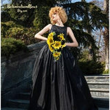 Black Bridal Flowers with Sunflowers Black Roses and Sunflower Bride's Bouquet for a Black Theme Wedding Flowers Black & Yellow