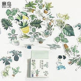 Green Potted Houseplants Decoration Sticker (46 Pieces) | Stickers For Journaling Scrapbooking Album Planner Diary