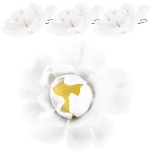 4 Pcs 3D Peony Ceramic Flower Wall Decors Garden Sculpture Ornament