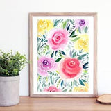 Original Watercolor Roses Painting, Loose Floral Watercolor Art, Aesthetic 9
