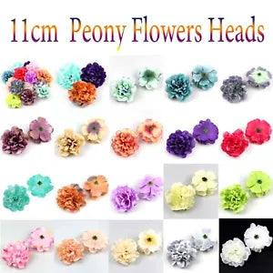 Artificial Silk Flowers Heads Peony Bulk DIY Floral Wall Bouquet Corsage Hairpin