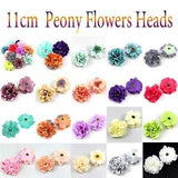 Artificial Silk Flowers Heads Peony Bulk DIY Floral Wall Bouquet Corsage Hairpin