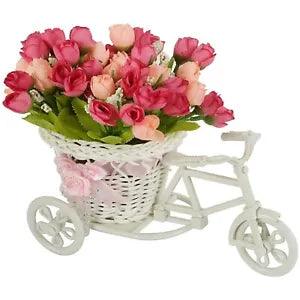 Cycle Shape Pink Flower Vase with Peonies Bunches Home Decoration Gift Item New