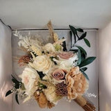 Bridal Bouquet , Wedding Flowers,  Artificial Flowers, Wedding, Roses, Olive Branches and Various Other Flowers and Greenery