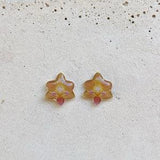 Orchid Flower Stud Earrings, Orchid Jewelry, Orchid Earring, Yellow Orchid, Flower Earring, Botanical Earring, Orchid Gift, Yellow Stud
