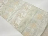5908100: JAPANESE KIMONO / VINTAGE FUKURO OBI / WOVEN PEONY & UME BLOSSOM