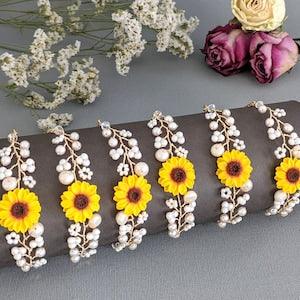 Sunflower Wedding Gifts Sunflower Bridesmaid Gifts Sunflower Bridal Gifts Maid of Honor Gifts Sunflower Bracelets Gifts for her