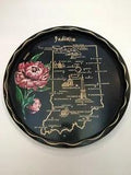 Vintage Indiana - Souvenir Tray - State Flower: Peony - Collectible- Used -
